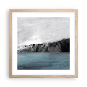 Plagát v ráme zo svetlého duba - Voda – zem: stret živlov - 40x40 cm