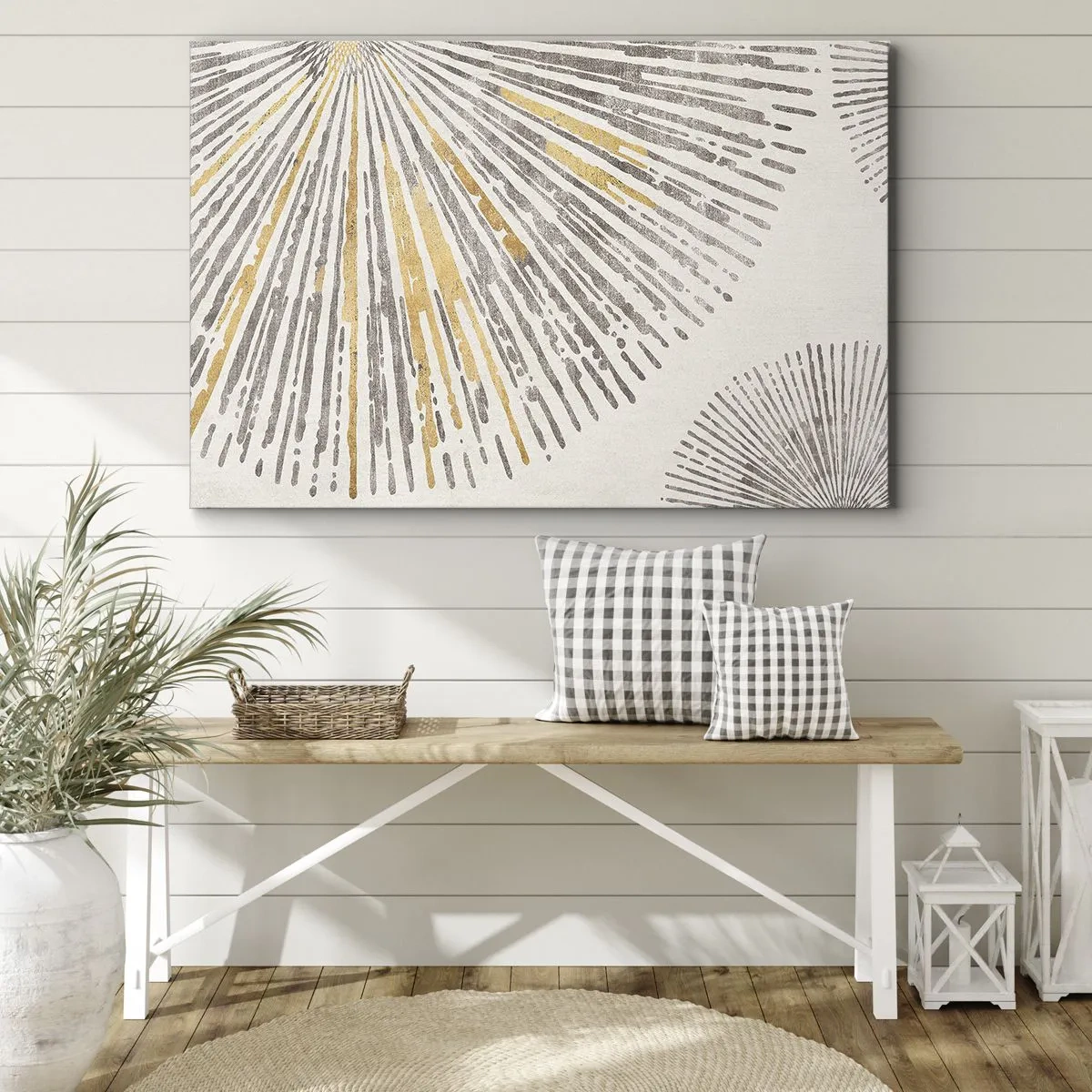 Obraz na plátne - Abstraktný vzor v tvare lúča - 70x50cm - Krása lúča - Moderná nástenná dekorácia do obývacej izby a spálne ARTTOR