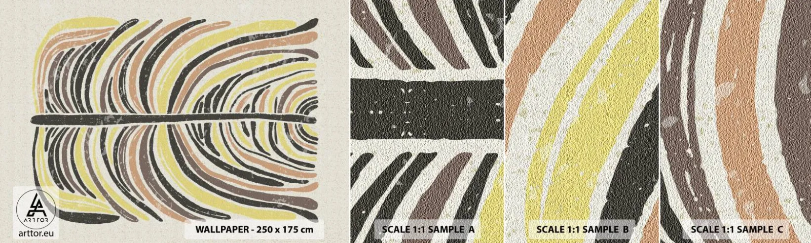 Vzorka Fototapeta Standard Eco - Abstrakcia plná života - Boho, Minimalizmus, Pastel - 100x30 cm