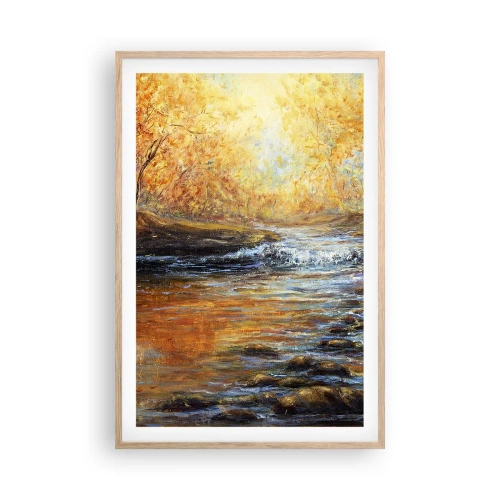Plagát v ráme zo svetlého duba - Zlatý potok - 61x91 cm