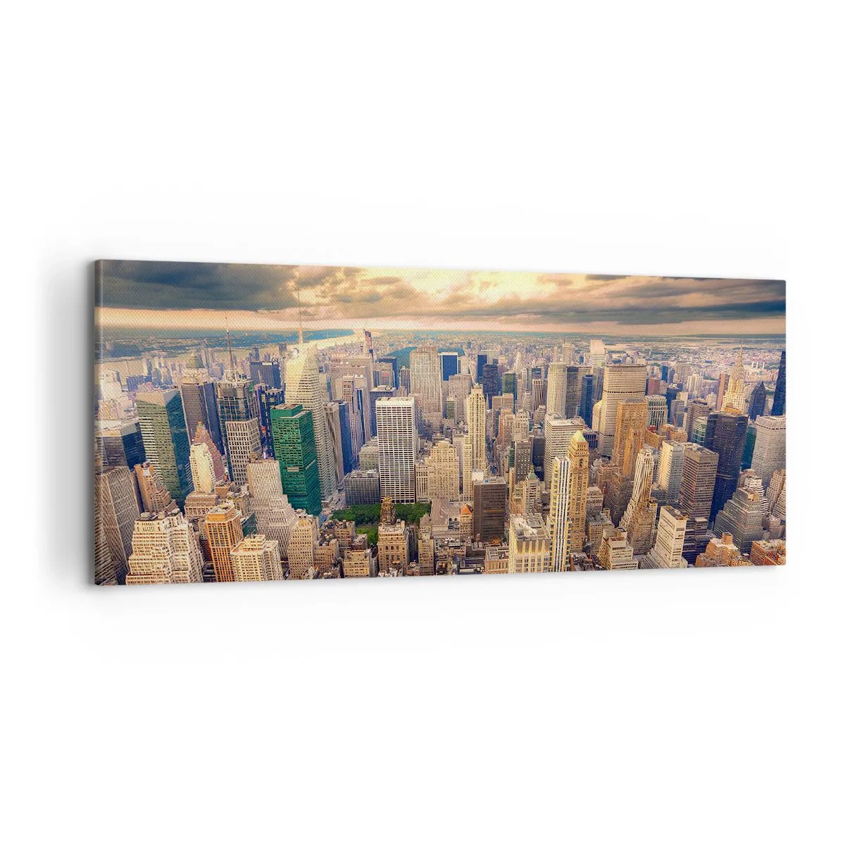 Obraz na plátne - Pozlátené Metropolis - 100x40 cm