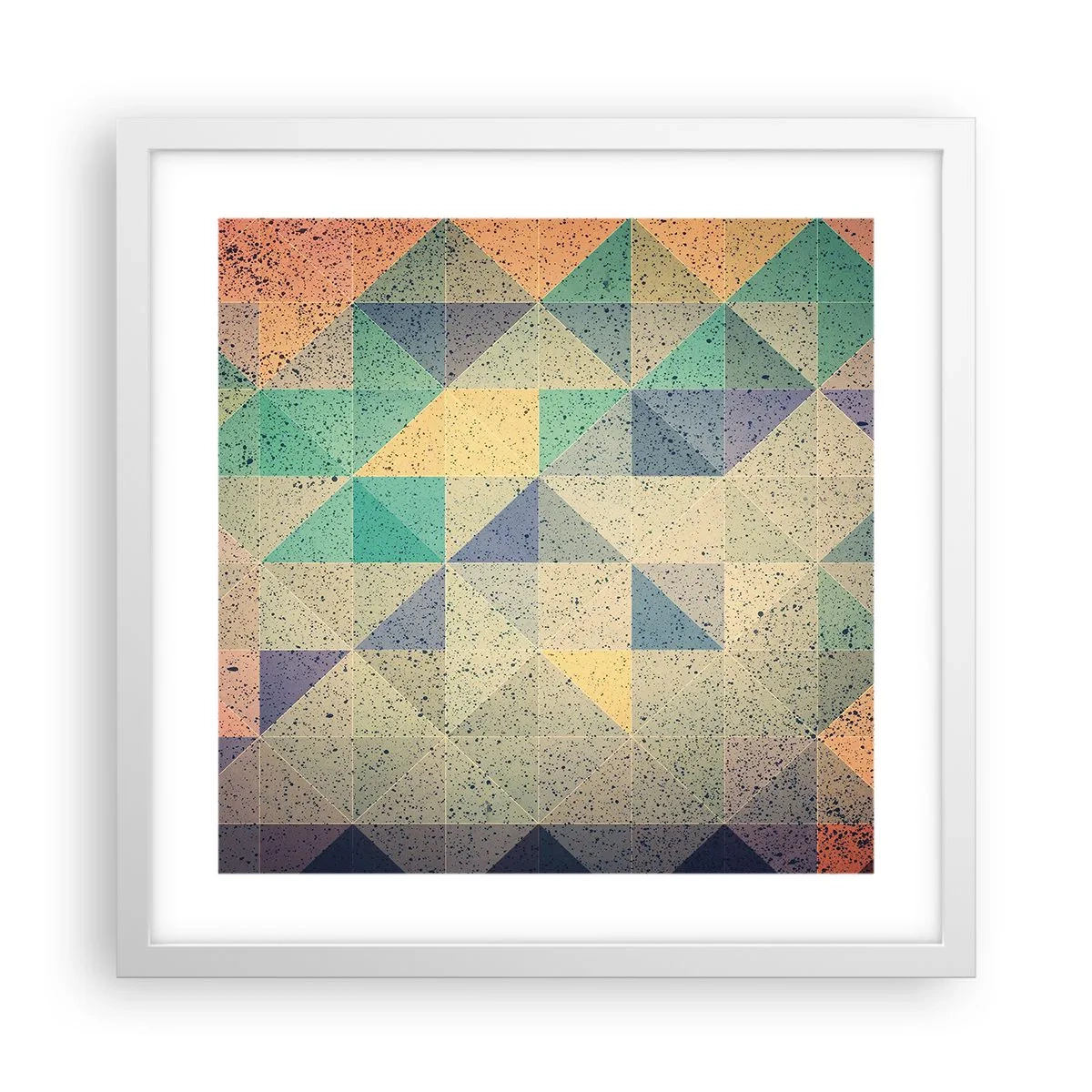 Plagát v bielom ráme - Republika trojuholníkov - 40x40 cm