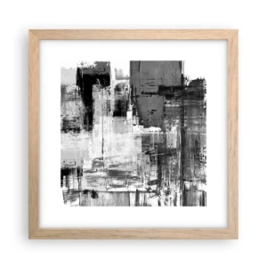 Plagát v ráme zo svetlého duba - Sivé je krásne - 30x30 cm