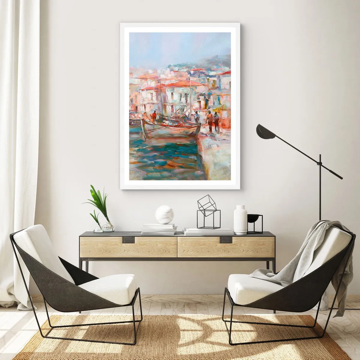 Plagát v bielom ráme - Pastelová dovolenka - 61x91 cm