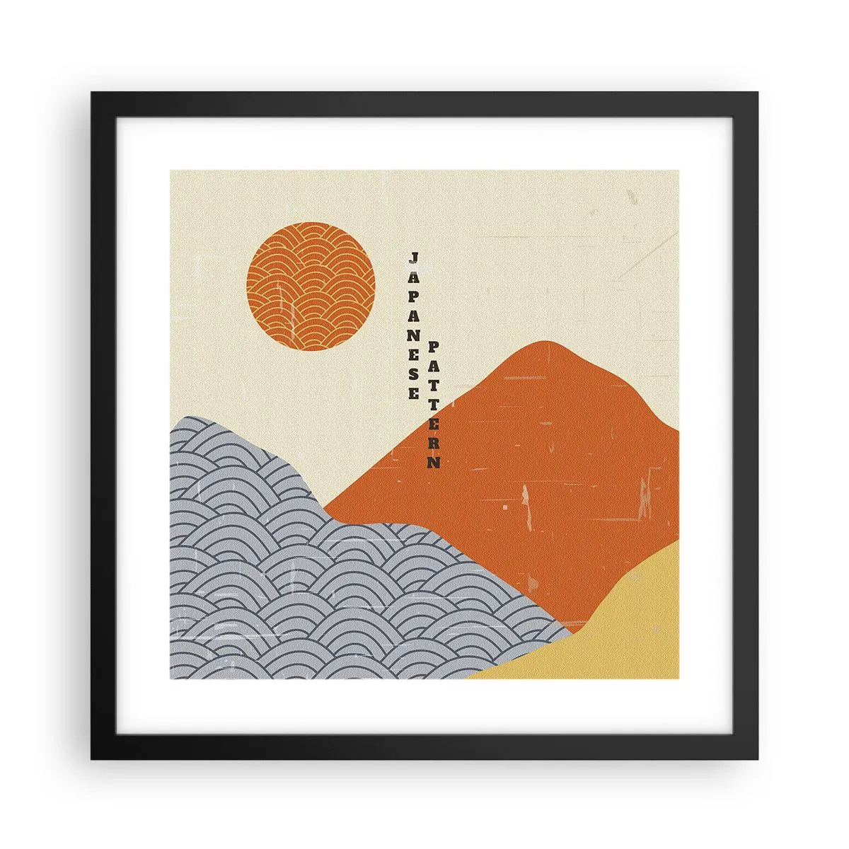 Plagát v čiernom ráme - V japonskom duchu - 40x40 cm