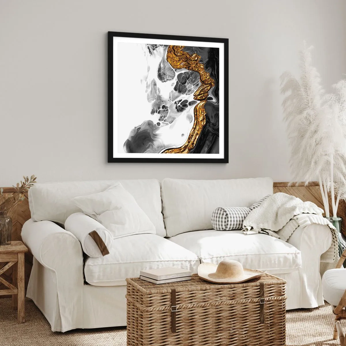 Plagát v čiernom ráme - Organická kompozícia - 50x50 cm