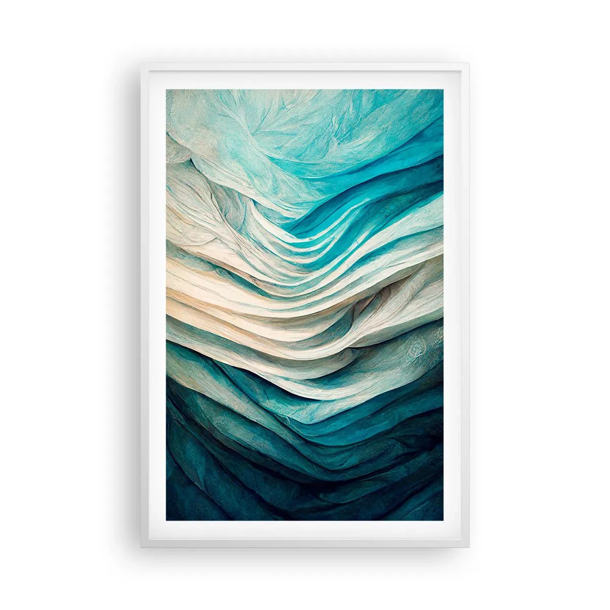 Plagát v bielom ráme - Modrá neukojiteľnosť - 61x91 cm