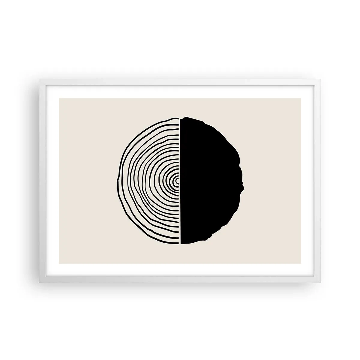 Plagát v bielom ráme - Pol na pol - 70x50 cm