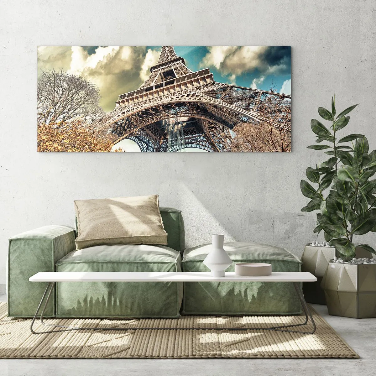 Obraz na skle - A na jeseň v Paríži… - 100x40 cm