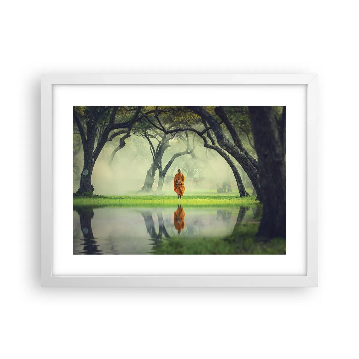 Plagát v bielom ráme - Na ceste k osvieteniu - 40x30 cm