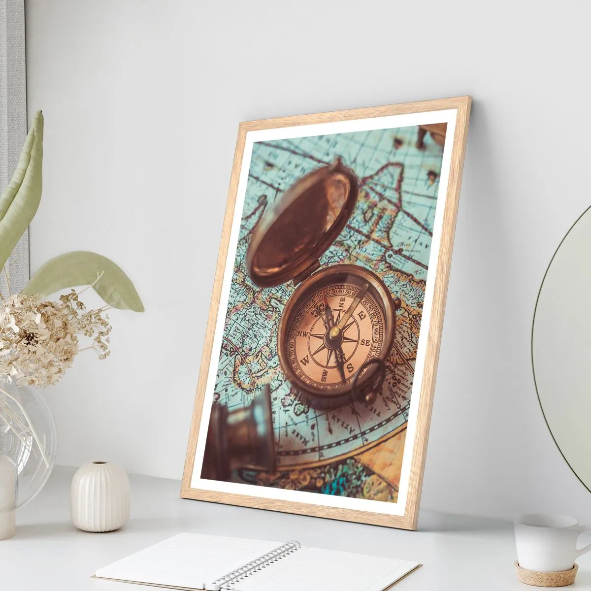 Plagát v ráme zo svetlého duba - Pre dobrodruha - 50x70 cm