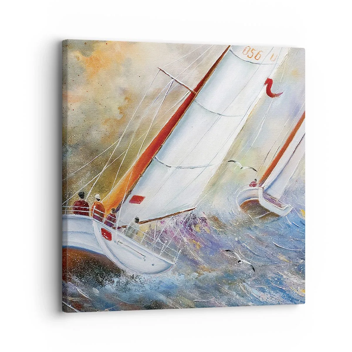 Obraz na plátne - Bežiace cez vlny - 30x30 cm