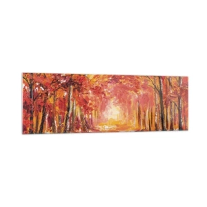 Obraz na skle - Medený les - 160x50 cm