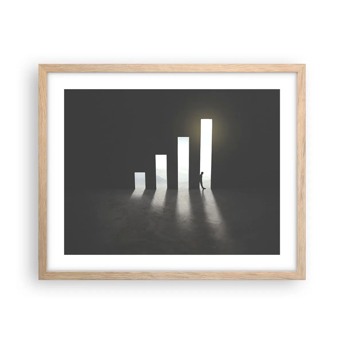 Plagát v ráme zo svetlého duba - Úspech – impresia - 50x40 cm