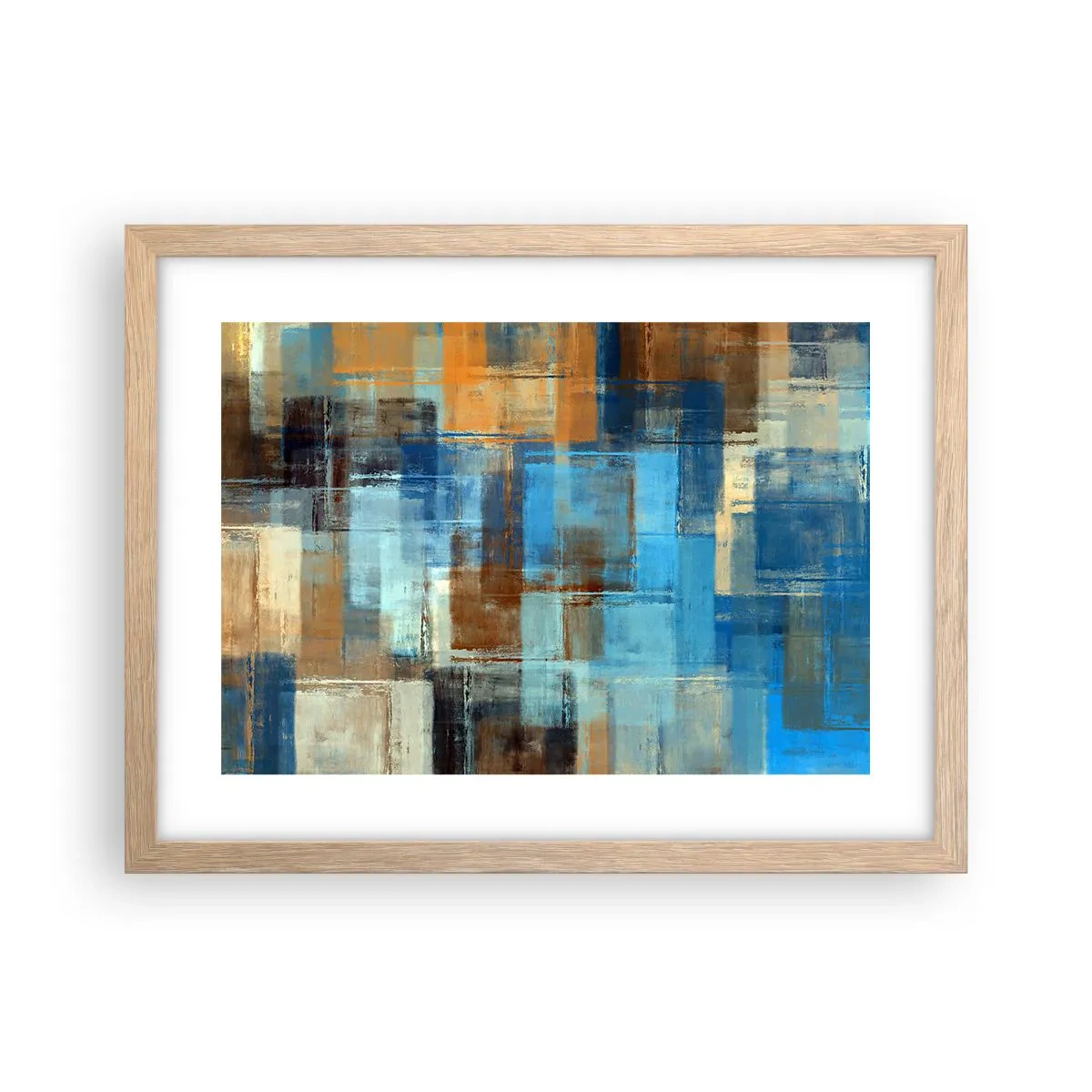 Plagát v ráme zo svetlého duba - Cez modrý závoj - 40x30 cm