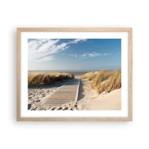 Plagát v ráme zo svetlého duba - Za dunou, v šumení trávy - 50x40 cm