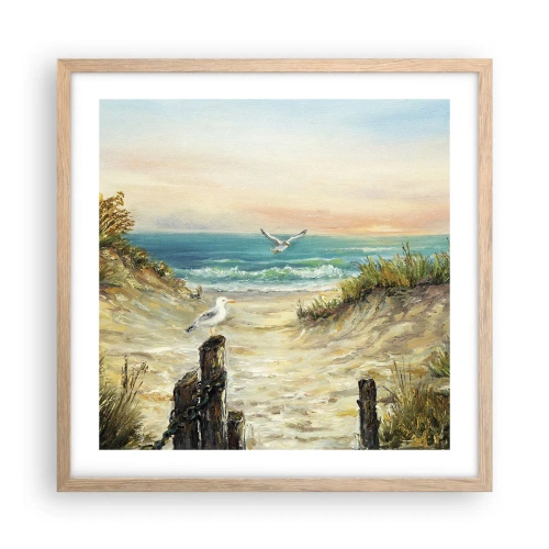 Plagát v ráme zo svetlého duba - Bezvetrie a samota - 50x50 cm