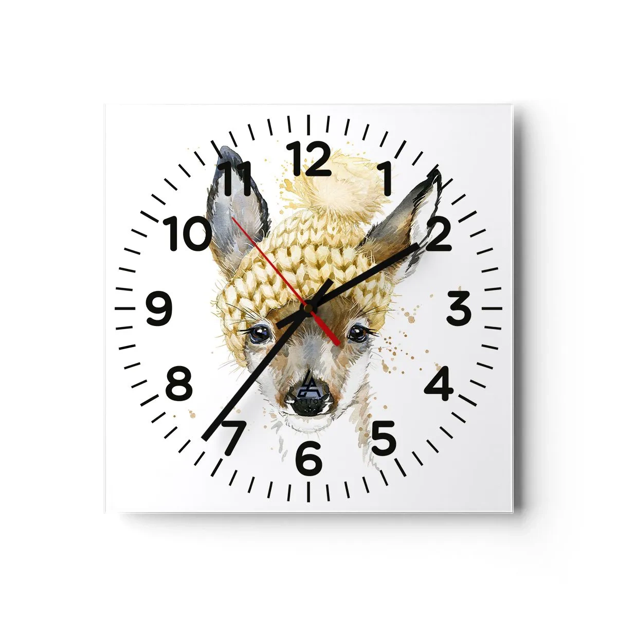 Nástenné hodiny - V zime v snežnom lese - 30x30 cm