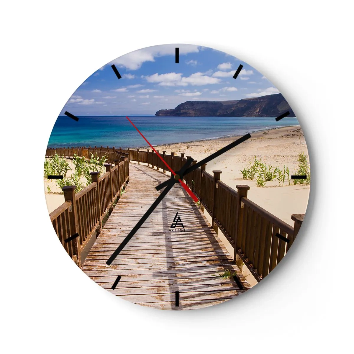 Nástenné hodiny - Vezmi ma na šťastné ostrovy - 40x40 cm