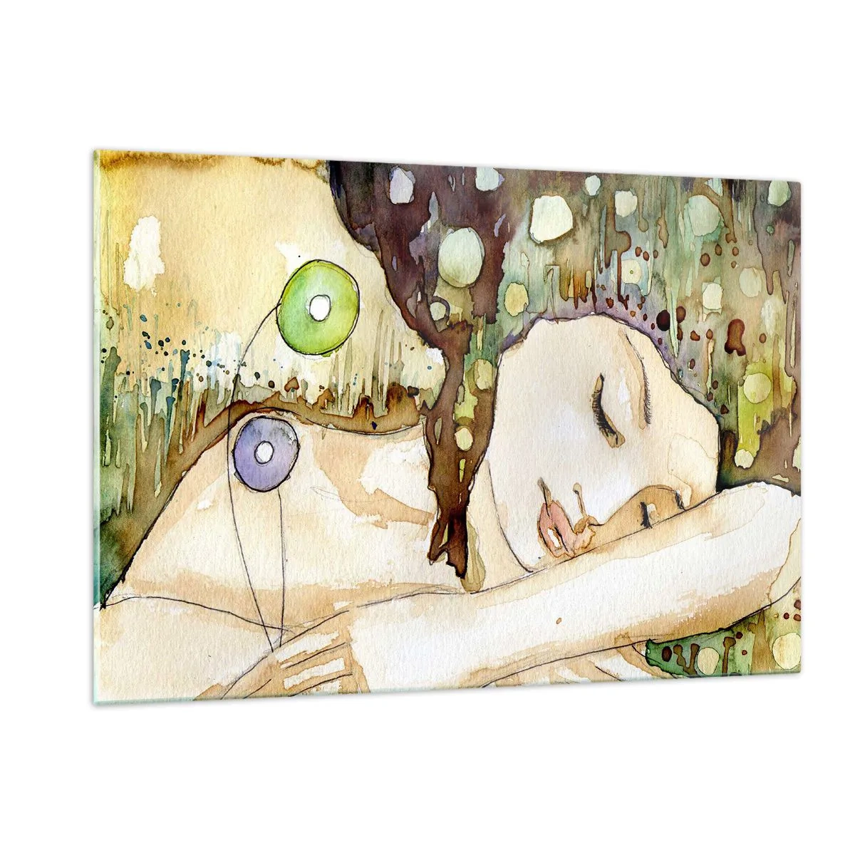 Obraz na skle - Smaragdovo-fialový sen - 120x80 cm