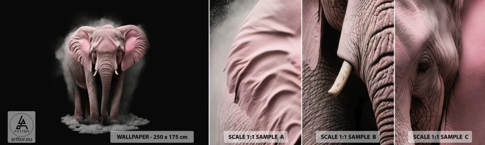 Vzorka Fototapeta Standard Eco - Nemysli na ružového slona! - slnko, Safari, Afriky - 100x30 cm