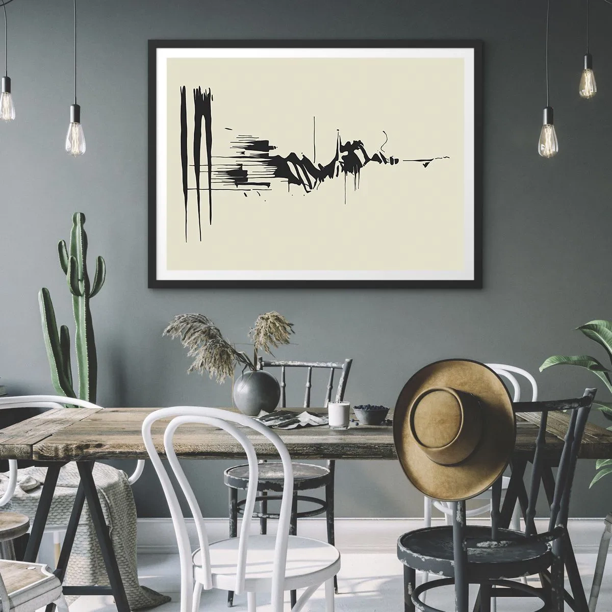 Plagát v čiernom ráme - Rýchla abstrakcia - 100x70 cm