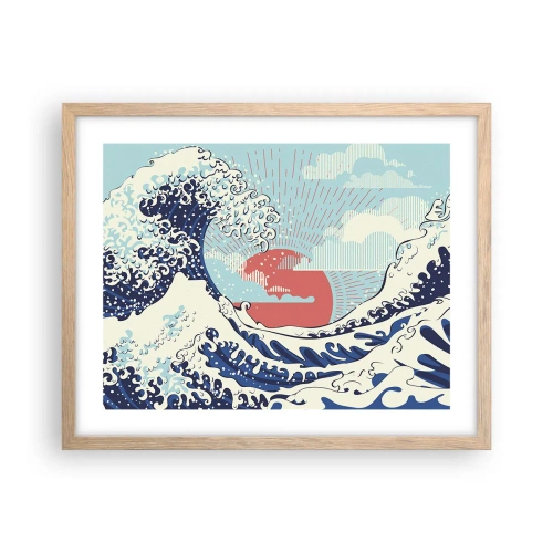 Plagát v ráme zo svetlého duba - Z japonských inšpirácií - 50x40 cm