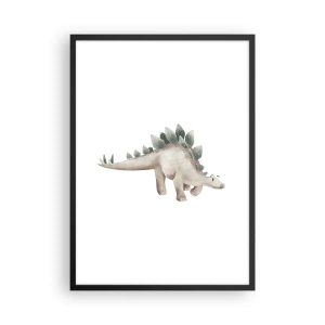 Plagát v čiernom ráme - Akvarelové dinosaury v minimalistickom štýle - 50x70cm - Váš priateľ - Moderná nástenná dekorácia do obývacej izby a spálne ARTTOR