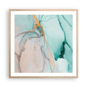 Plagát v ráme zo svetlého duba - Tanec tvarov a farieb - 60x60 cm