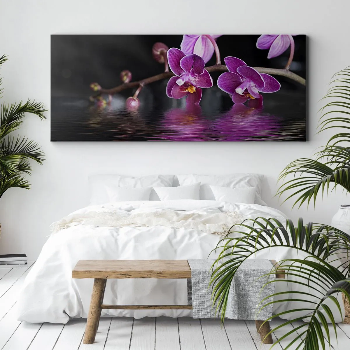 Obraz na plátne - Ľaliový odraz krásy - 100x40 cm