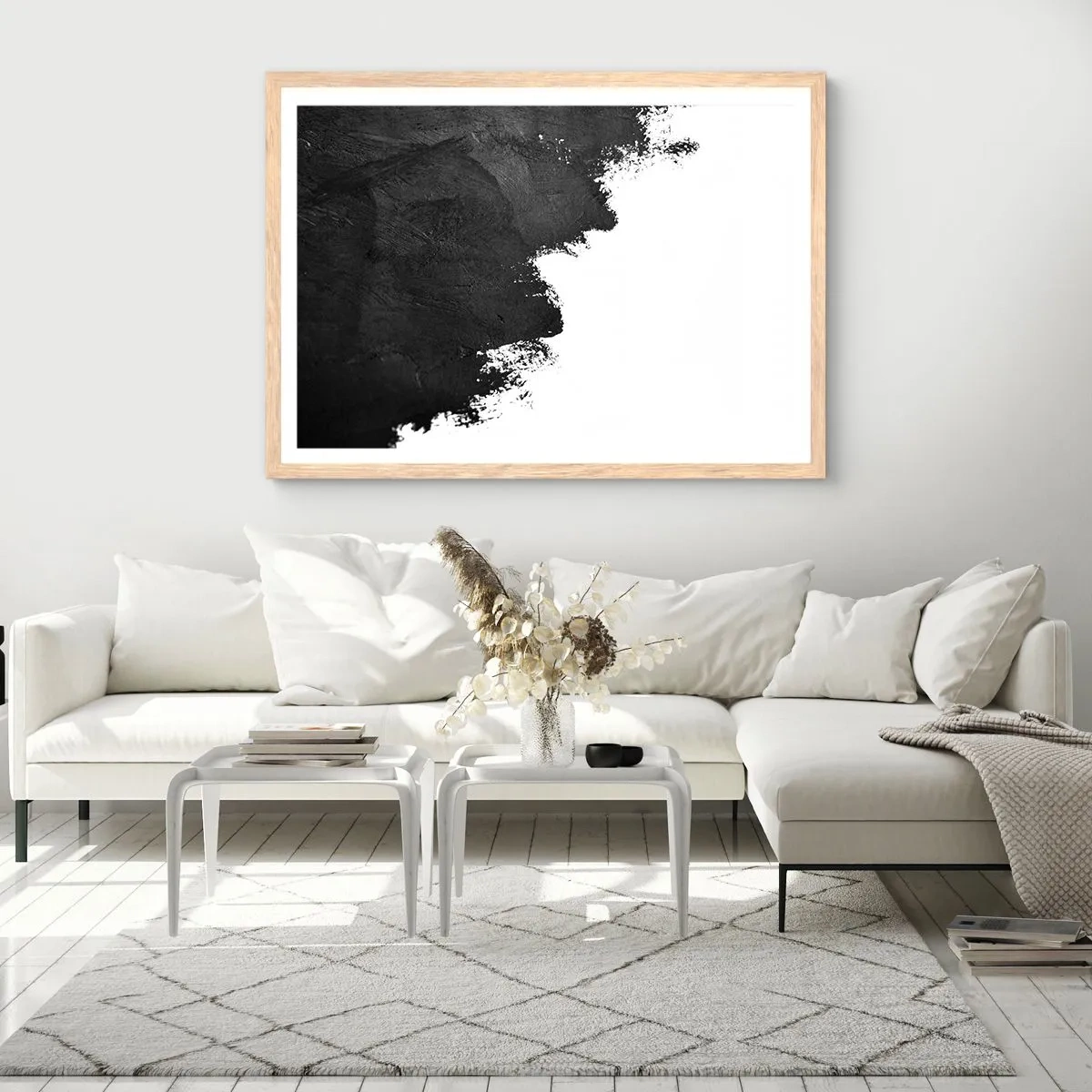 Plagát v ráme zo svetlého duba - Živly: zem - 91x61 cm