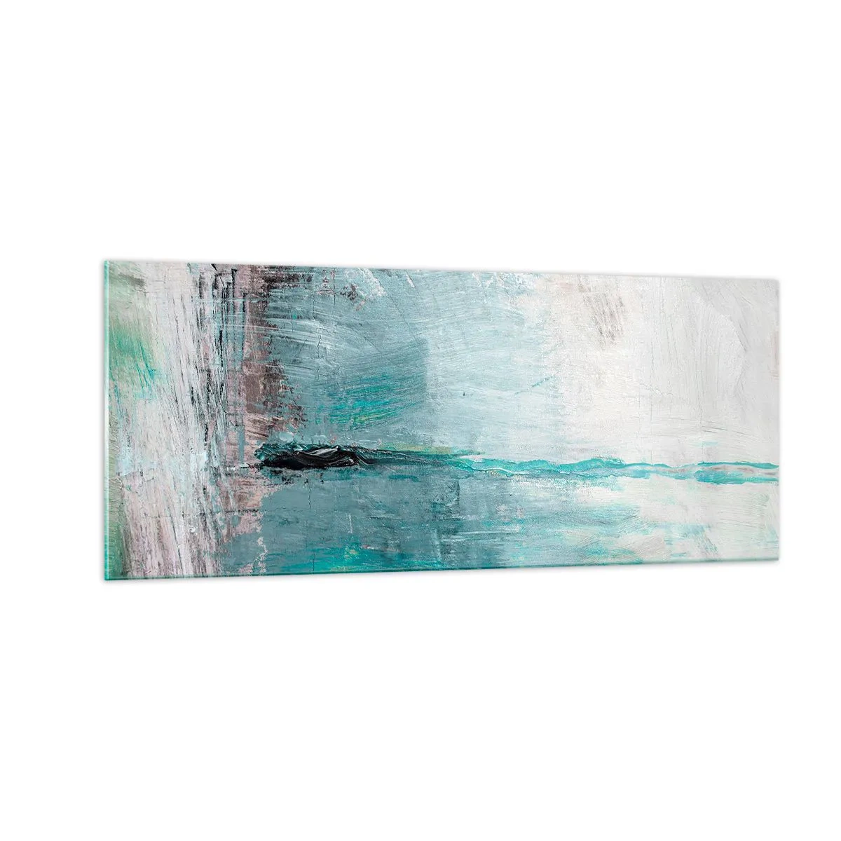 Obraz na skle - Horizontálne v modrej - 100x40 cm
