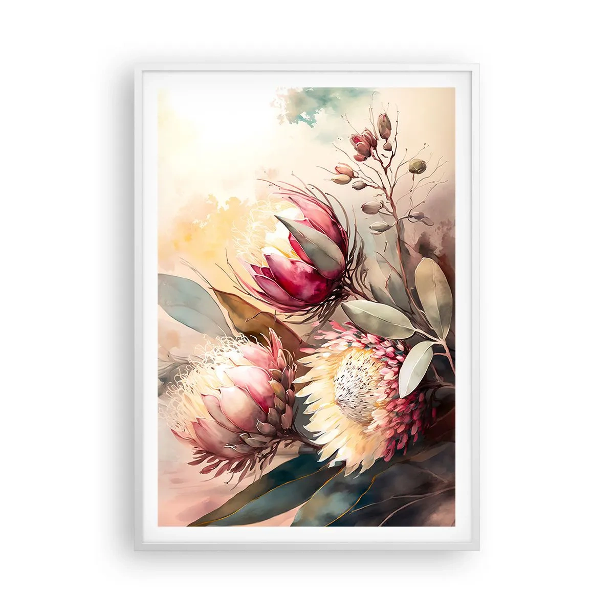 Plagát v bielom ráme - Z profilu a en face - 70x100 cm