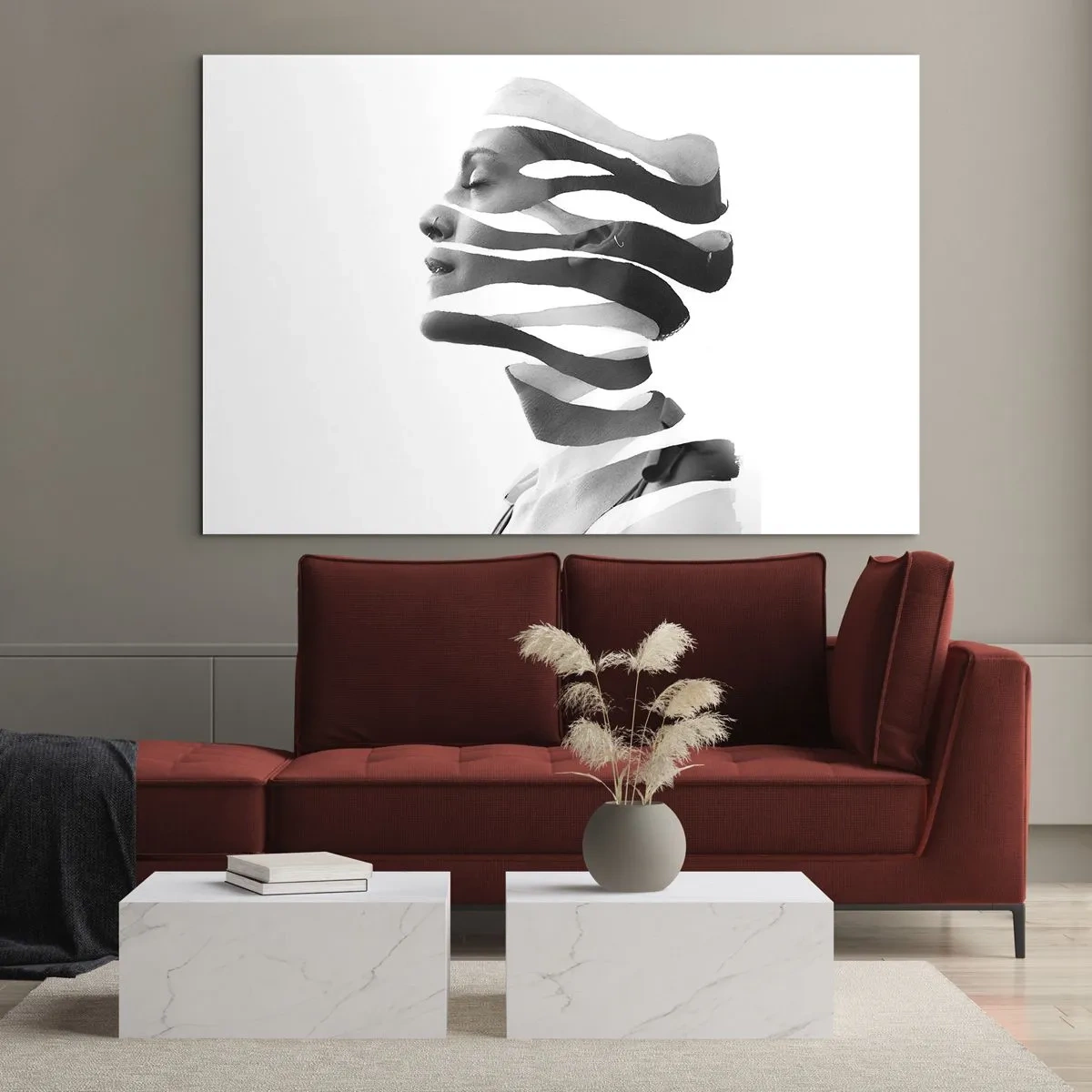 Obraz na skle - Surrealistický portrét - 100x70 cm