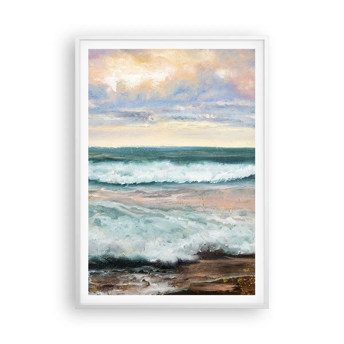 Plagát v bielom ráme - Tu uhladíš dušu - 70x100 cm