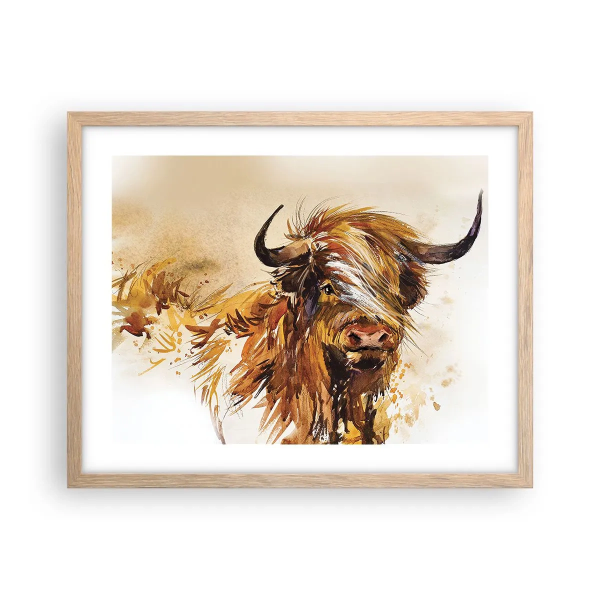 Plagát v ráme zo svetlého duba - Pýcha lovca - 50x40 cm