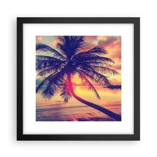 Plagát v čiernom ráme - Večer pod palmami - 30x30 cm