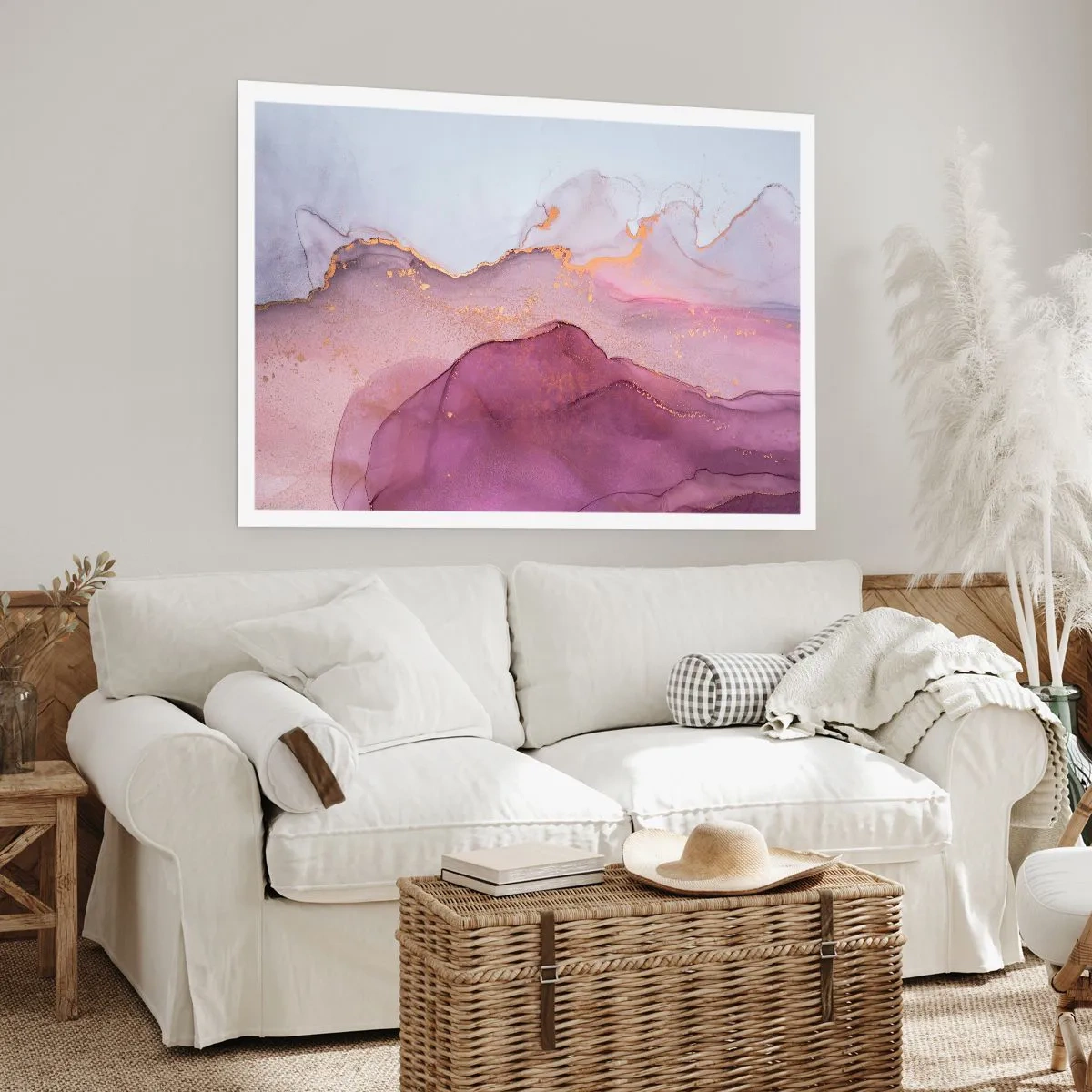 Plagát - Fialové a ľalové vlny - 100x70 cm