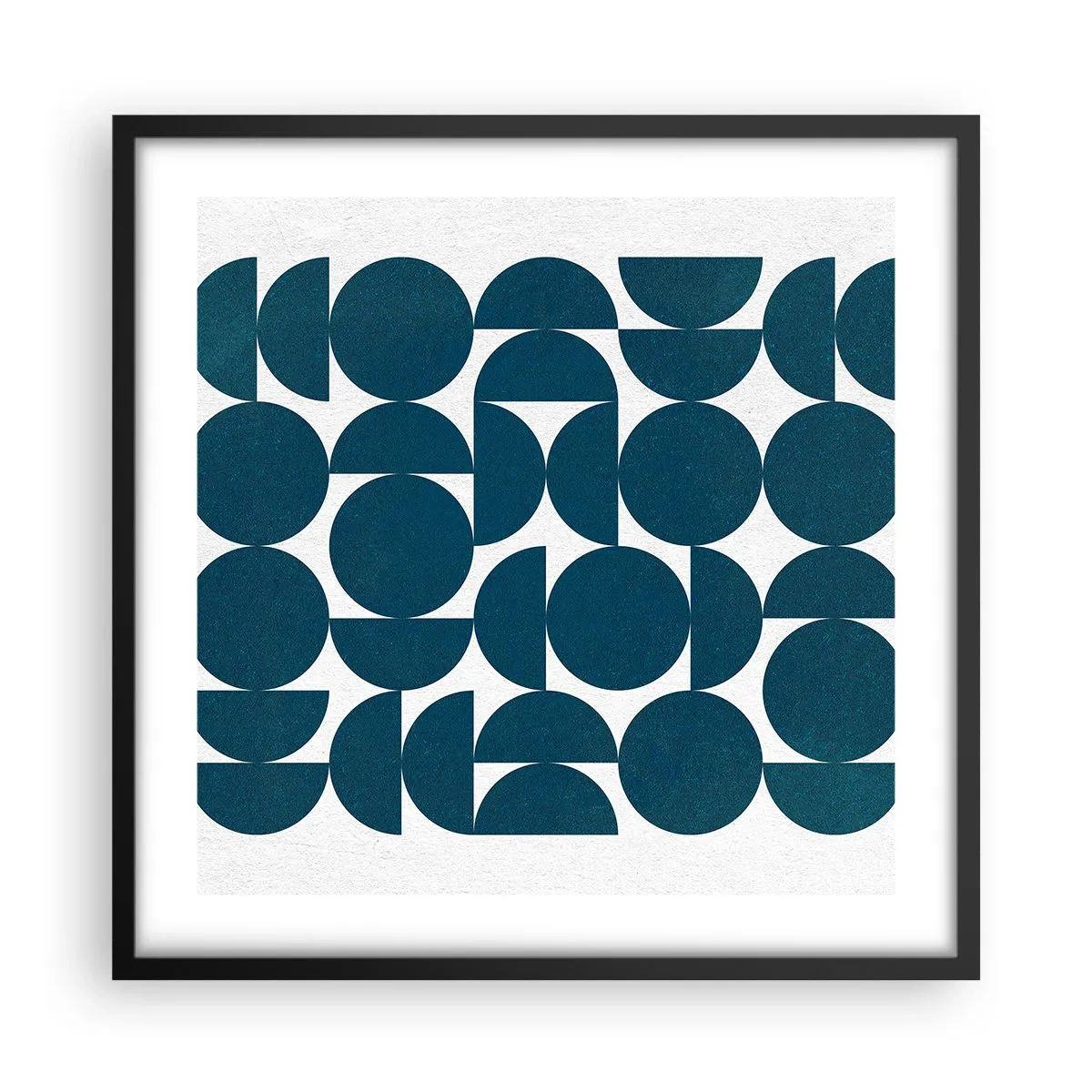 Plagát v čiernom ráme - Kruhy a polkruhy - 50x50 cm