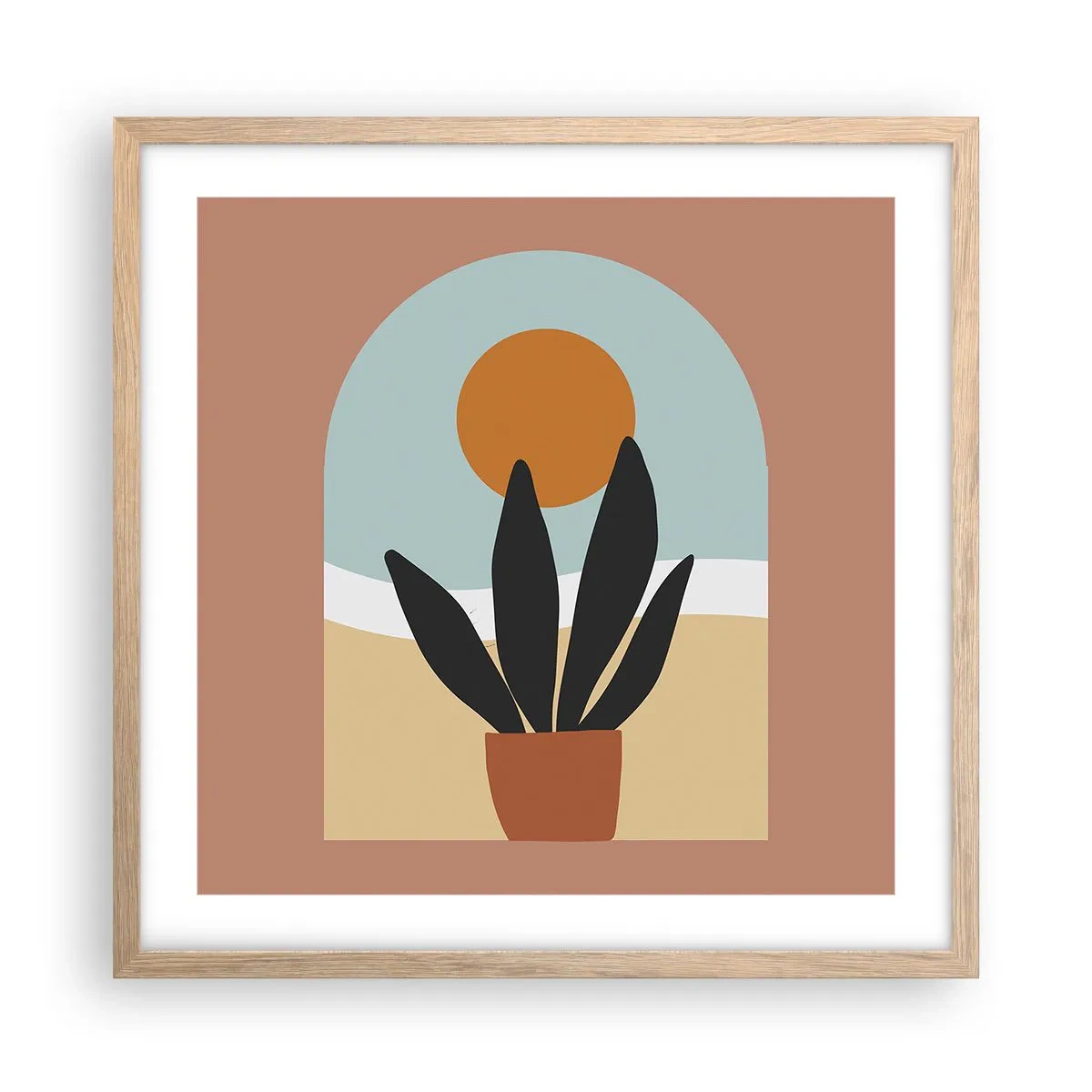 Plagát v ráme zo svetlého duba - Malé radosti - 50x50 cm