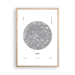 Plagát v ráme zo svetlého duba - Anatómia Paríža - 50x70 cm