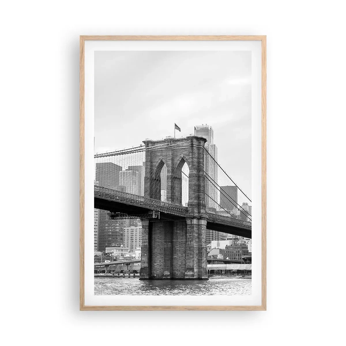 Plagát v ráme zo svetlého duba - Newyorské zázraky - 61x91 cm