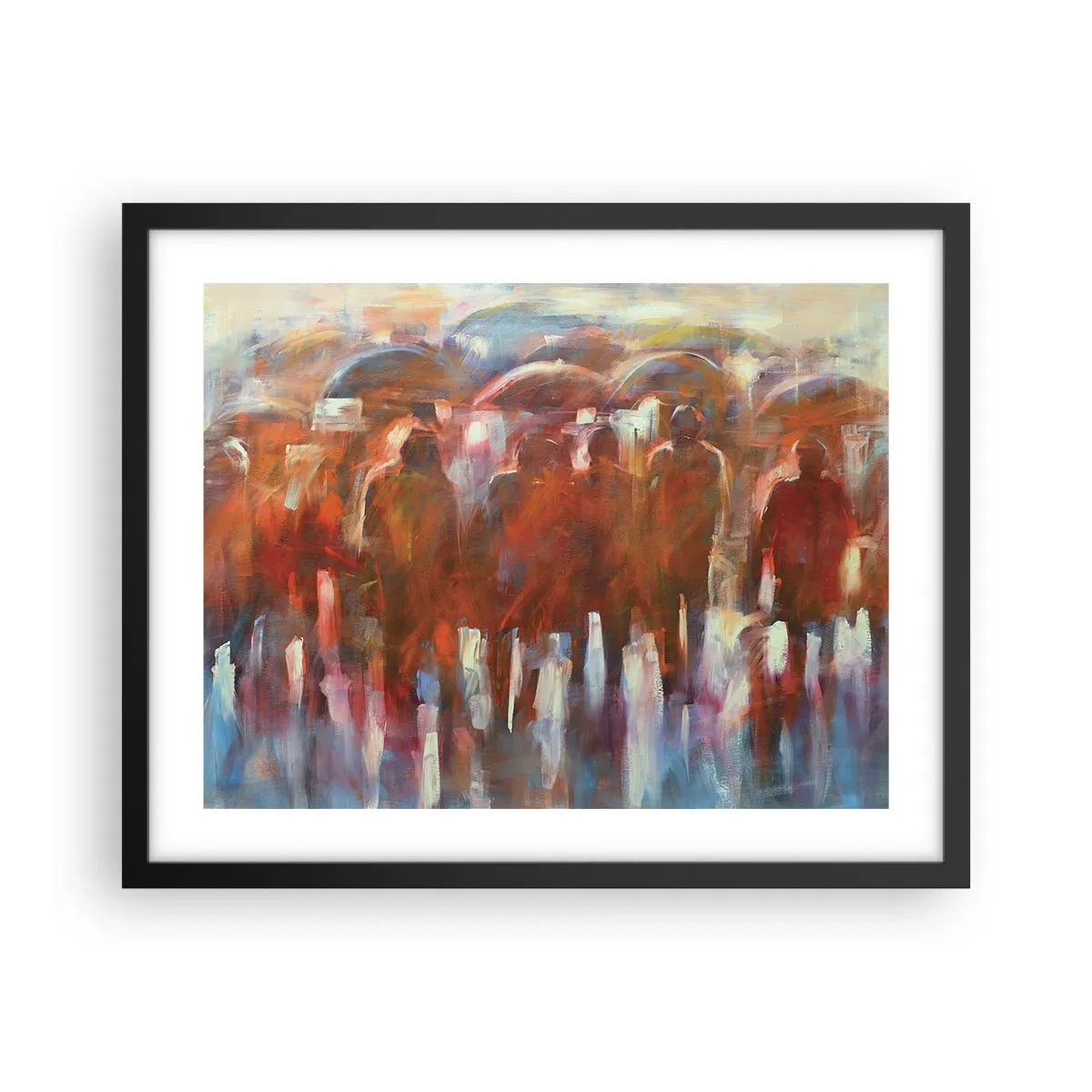 Plagát v čiernom ráme - Rovnocenní v daždi a hmle - 50x40 cm