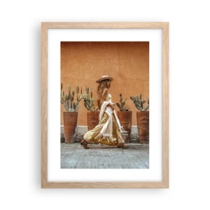 Plagát v ráme zo svetlého duba - V hippie štýle - 30x40 cm