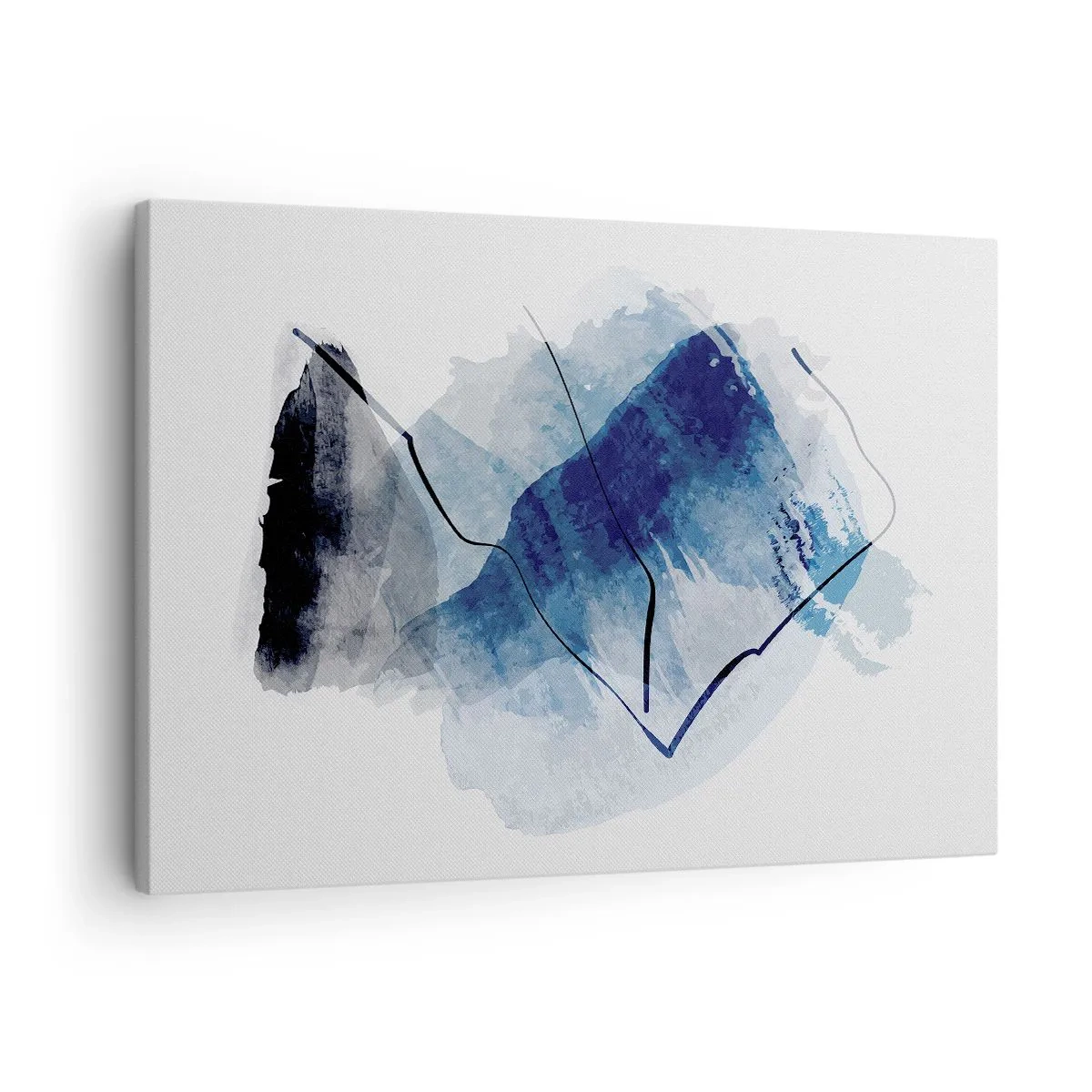 Obraz na plátne - Abstraktné tvary v odtieňoch modrej s jemnými líniami - 70x50cm - Ľadová hora - Moderná nástenná dekorácia do obývacej izby a spálne ARTTOR
