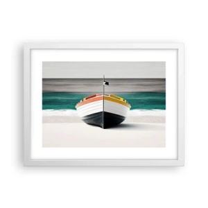 Plagát v bielom ráme - Na správnom mieste - 40x30 cm