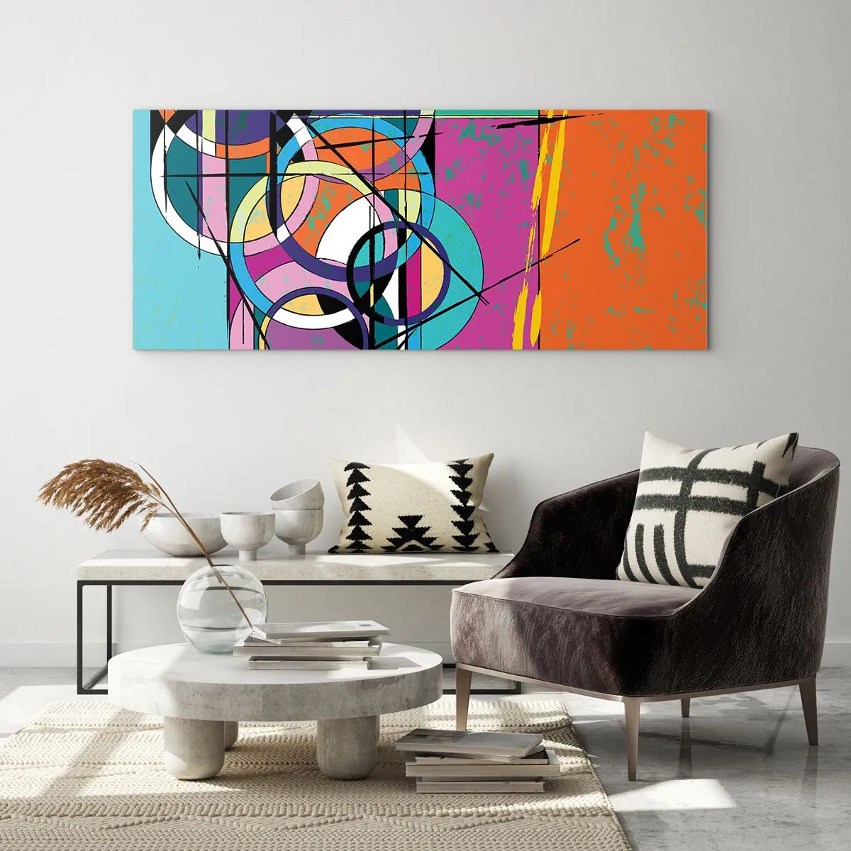 Obraz na skle - Kruh za kruhom - 160x50 cm