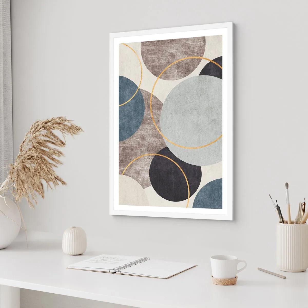 Plagát v bielom ráme - Kruh za kruhom - 70x100 cm