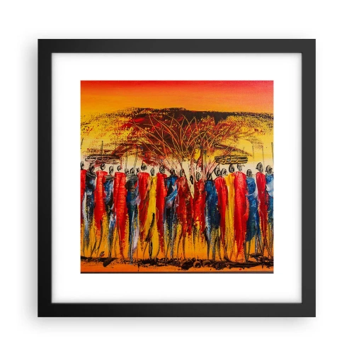 Plagát v čiernom ráme - Tam, tam, tam, tam idú - 30x30 cm