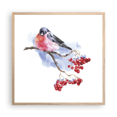 Plagát v ráme zo svetlého duba - Farebná zima - 60x60 cm